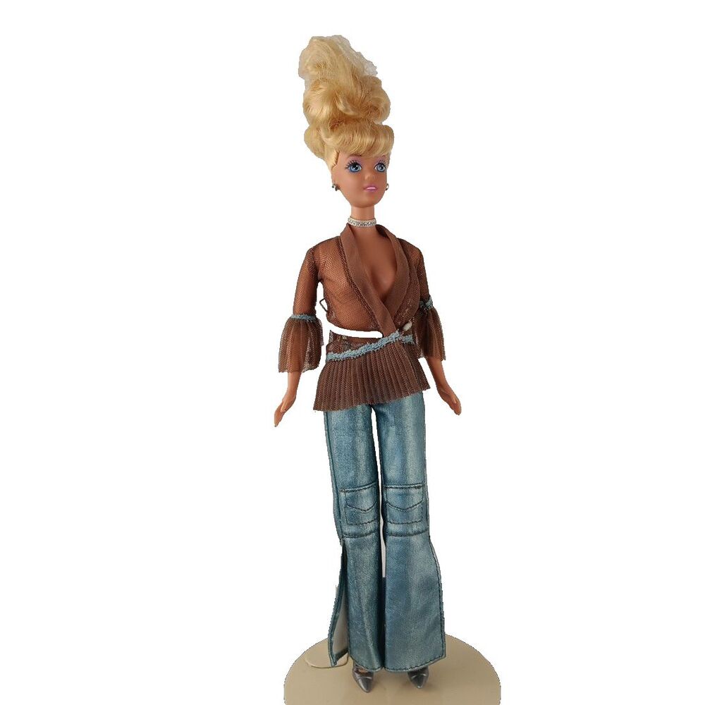 Disney Barbie Cinderella 1st Edition in Silver Faux Leather Pants & Mesh Jacket